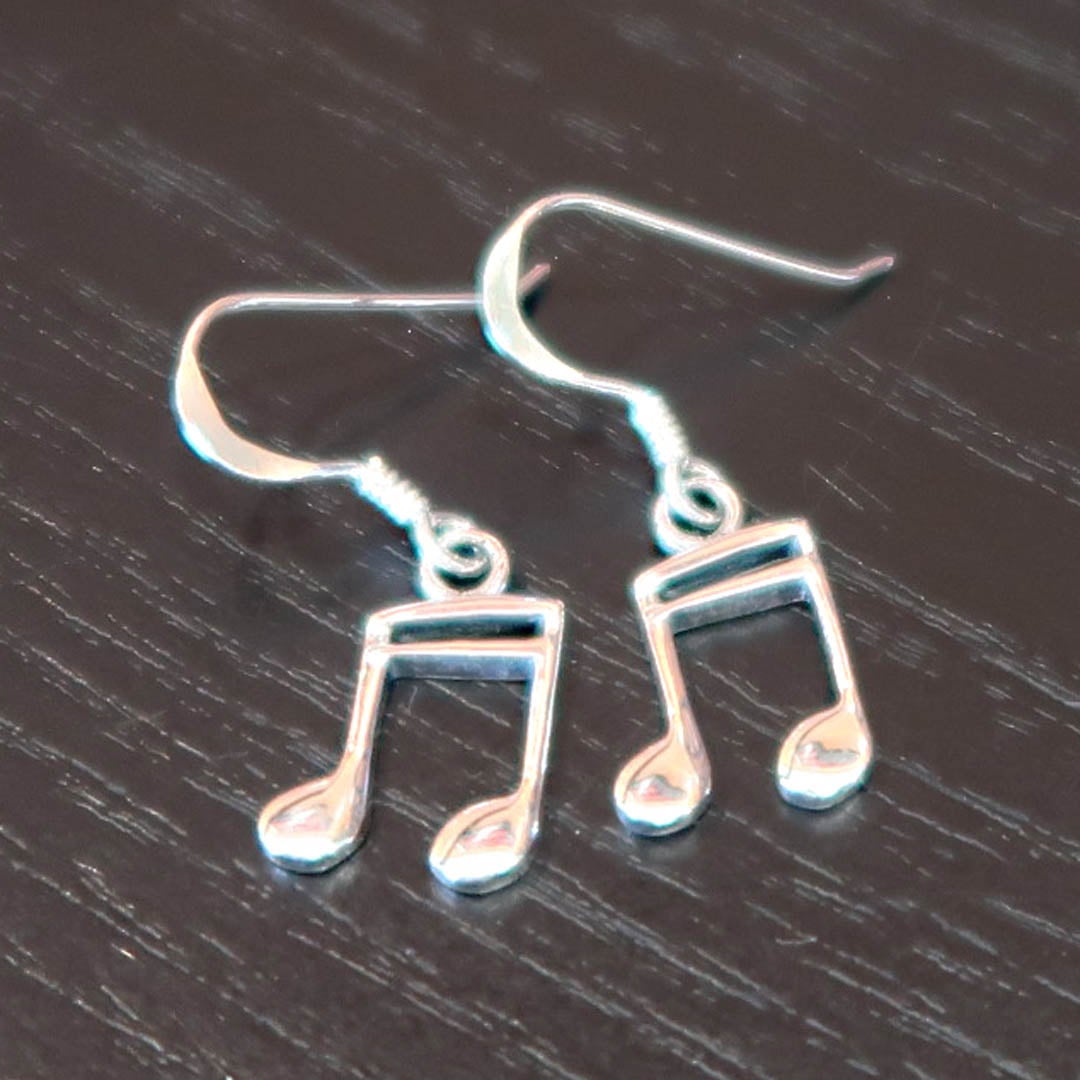 Sterling Silver Music Note Earrings